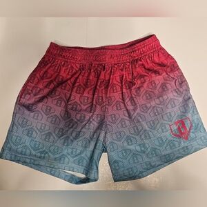 Dynamic Red and Blue Athletic Shorts